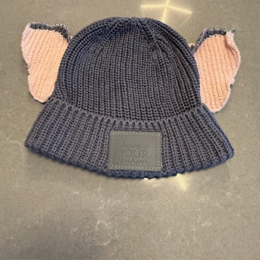 NWOT-Love Your Melon LYM Youth Beanie Gray Elephant Ear Knit Logo Cap Hat New
